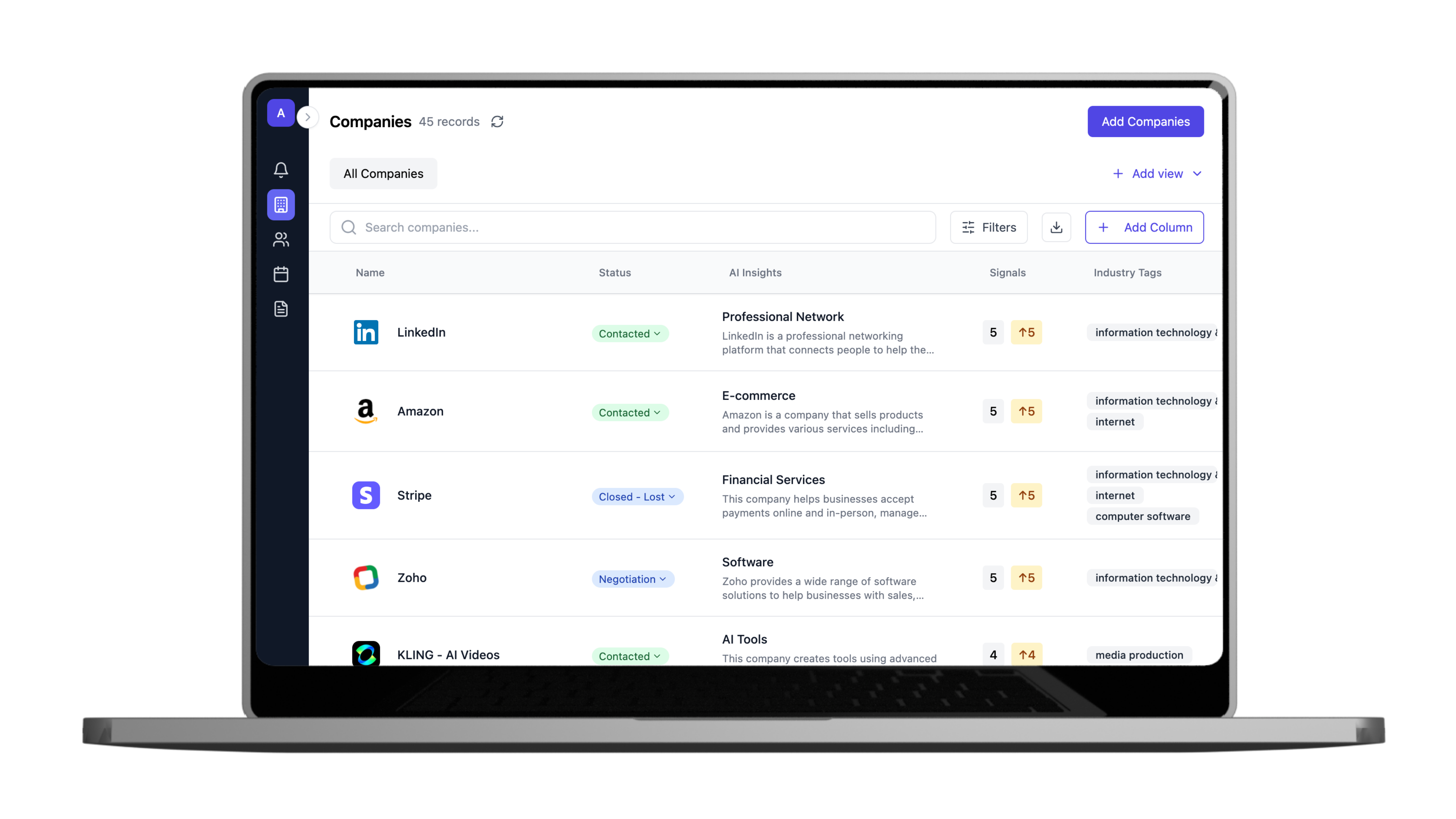GrowthxAI CRM Dashboard